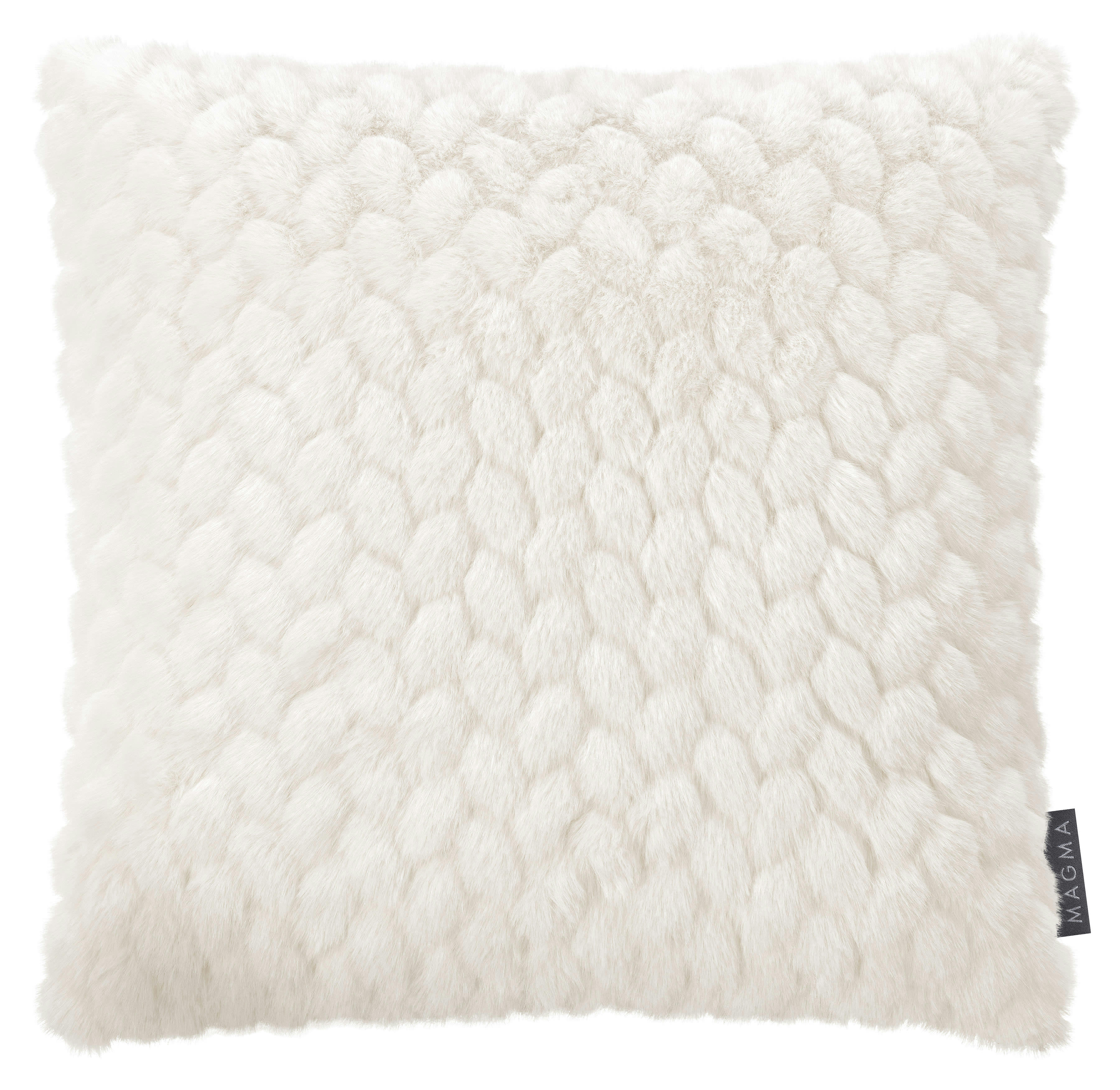 MINK - Housse de coussin fausse fourrure motif relief ivoire 40x40