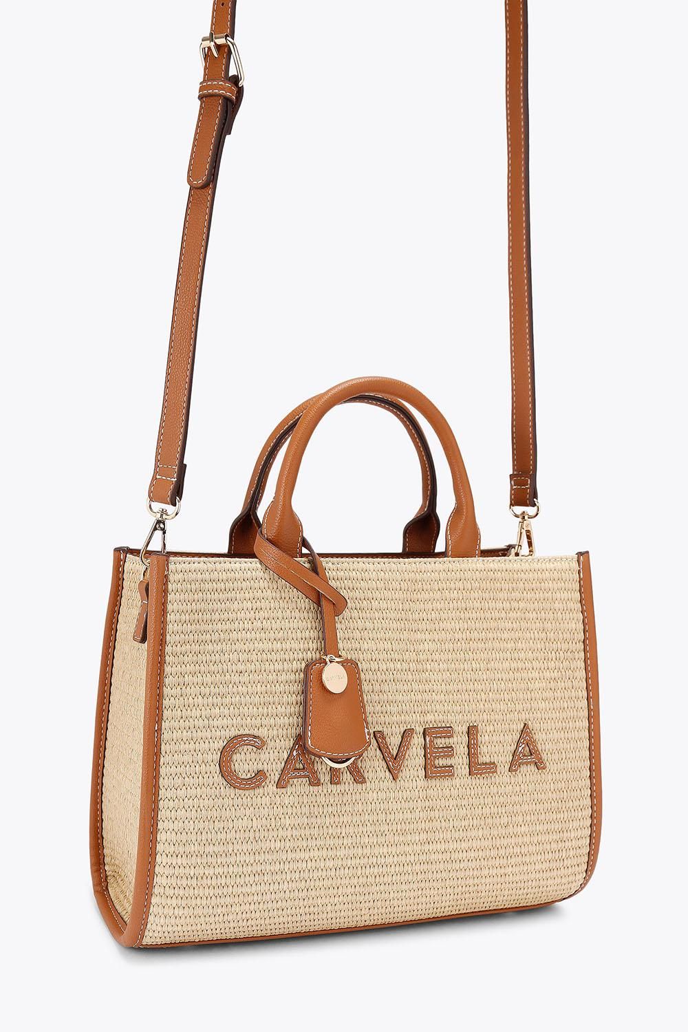 Carvela Frame Raffia Midi' Bag