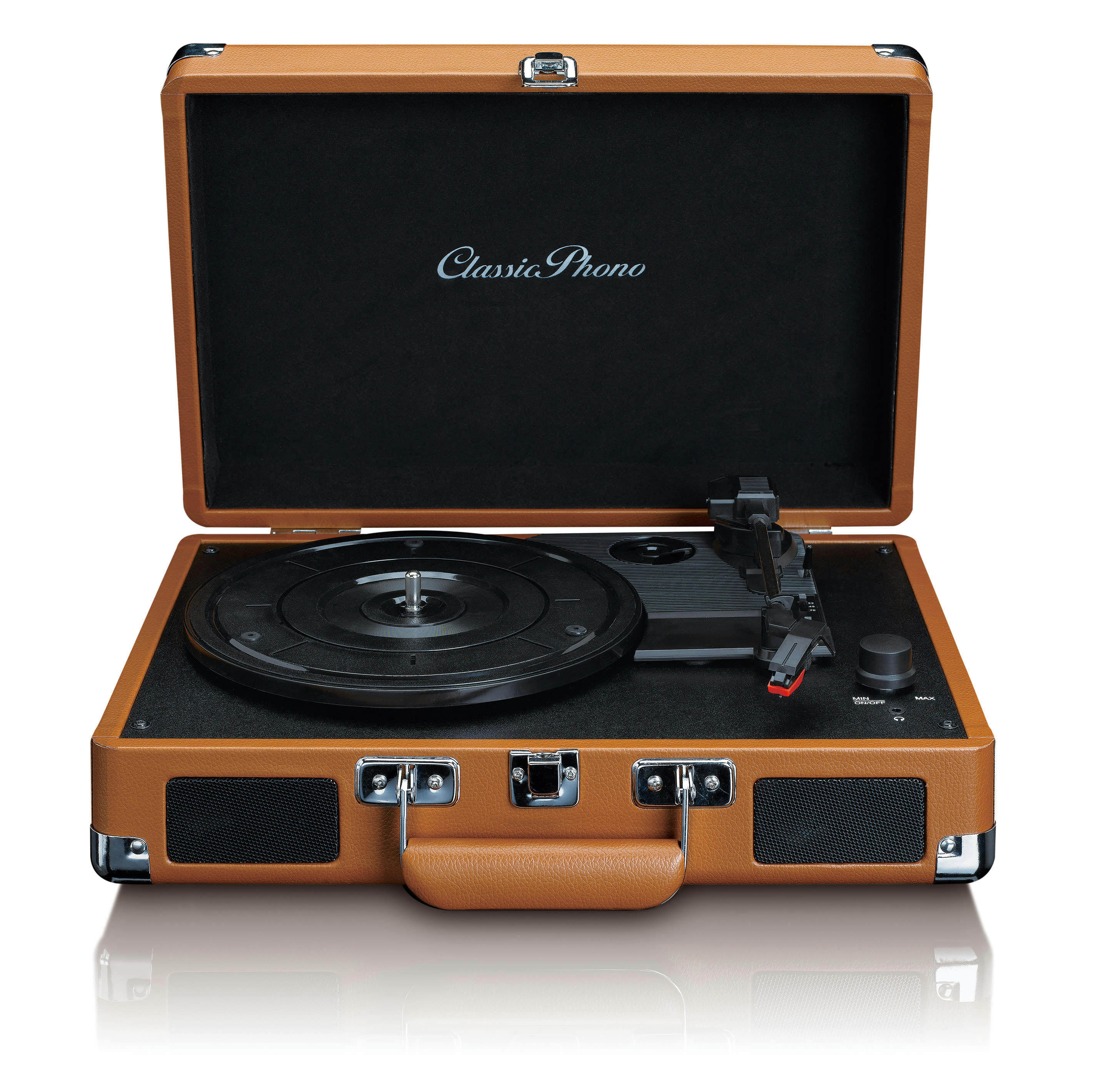 - Platine vinyle avec h.p. intégrés marron