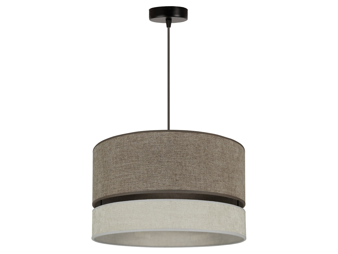 Lampa wisząca Double tkaninowa brązowa