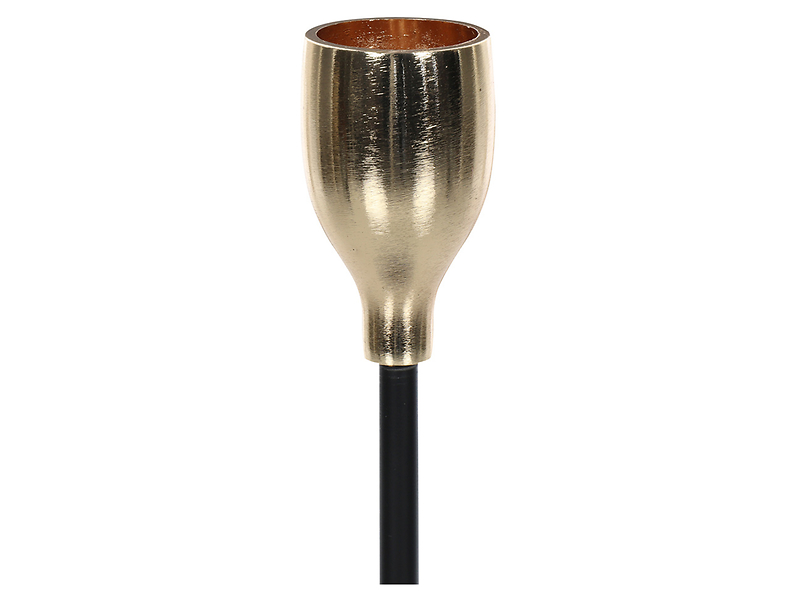 Świecznik metalowy 14,5 cm czarno-złoty
