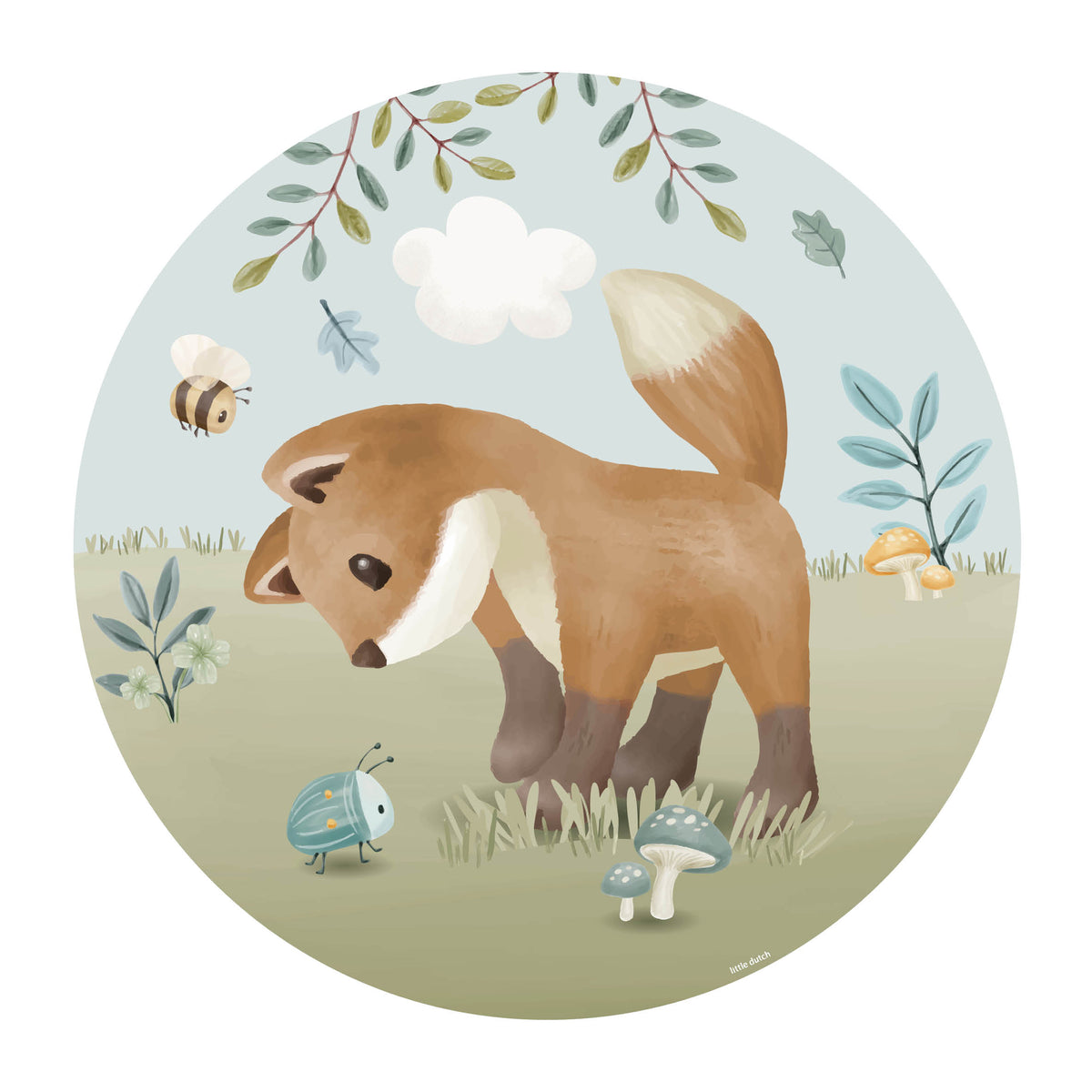 Little Dutch Behangcirkel Kinderkamer Forest Friends 100cm