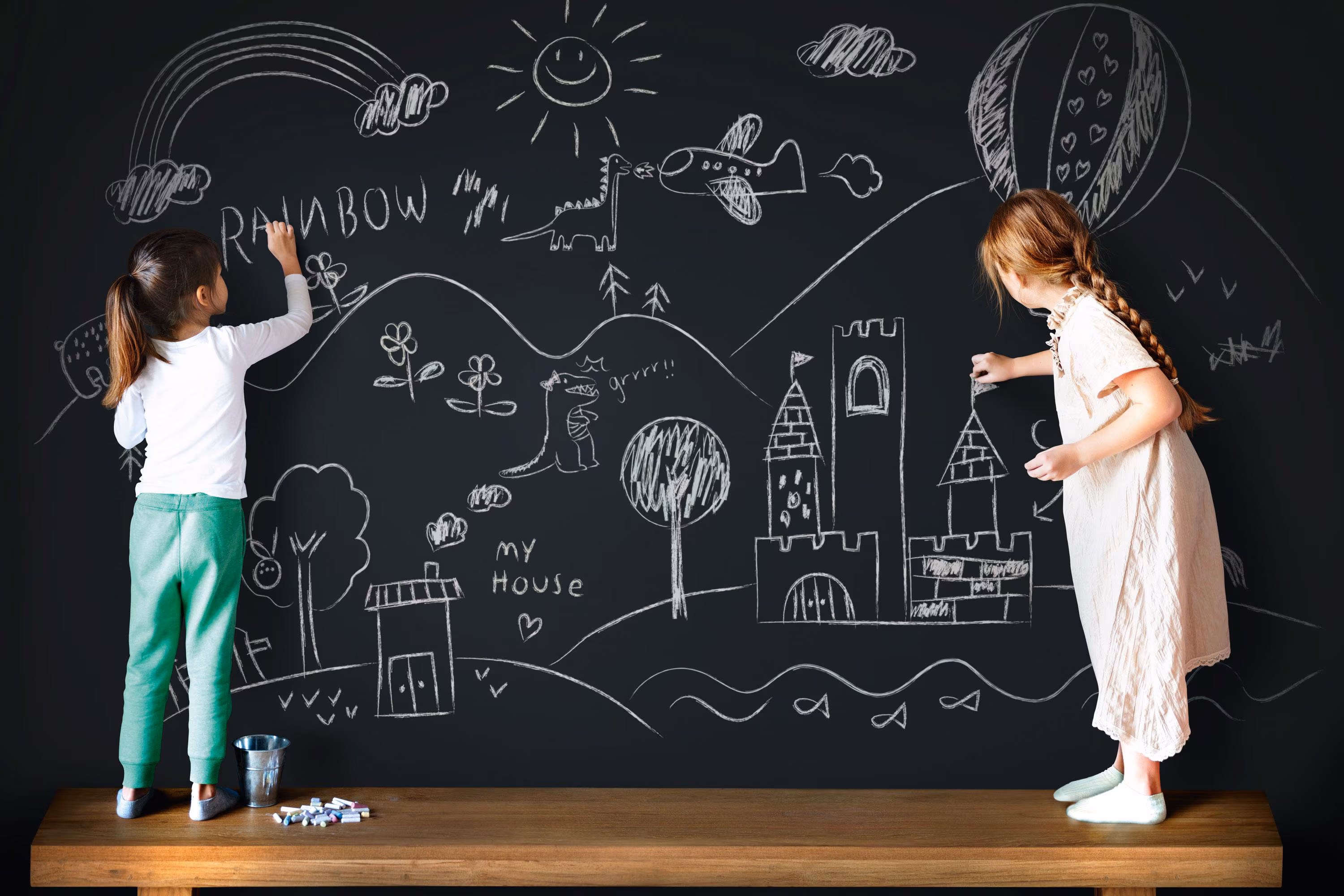 Black Chalkboard Wallpaper: Removable Vinyl, Peel and Stick (Custom Sizes)