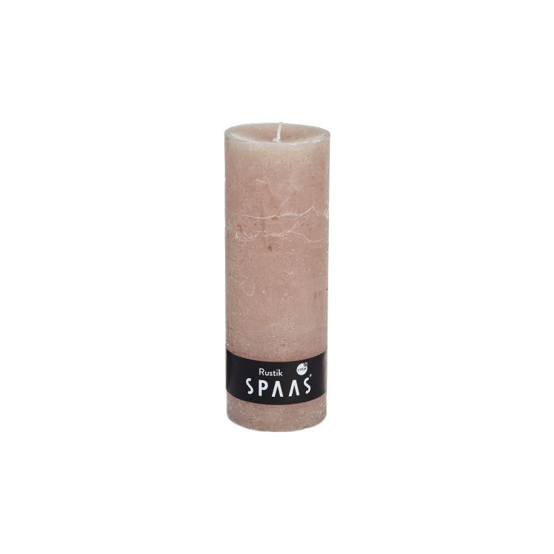 Bougie rustique Cylindre beige Ø 7 x 19 cm