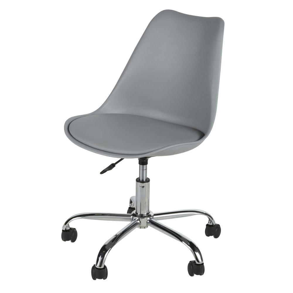 Bristol - Chaise de bureau enfant réglable à roulettes grise