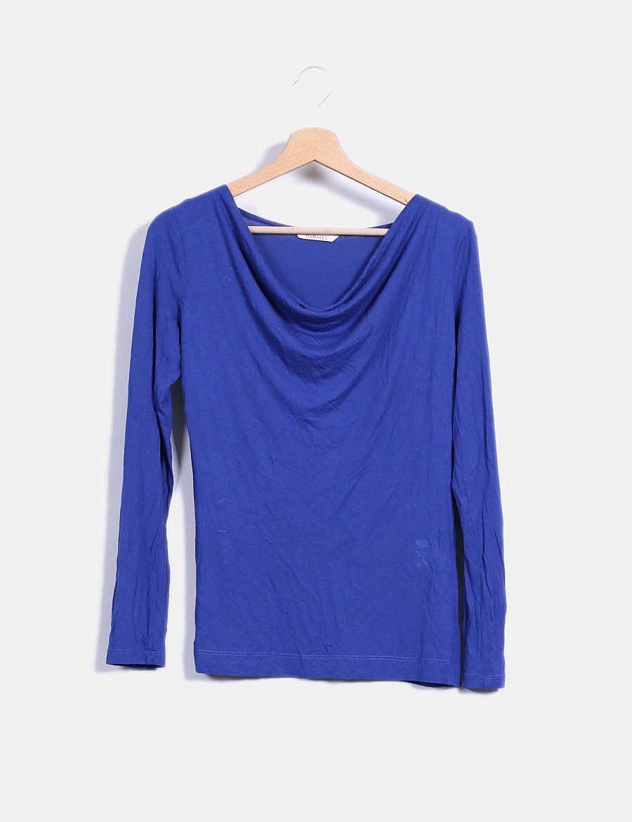 Camaïeu Blue shirt with layer neckline