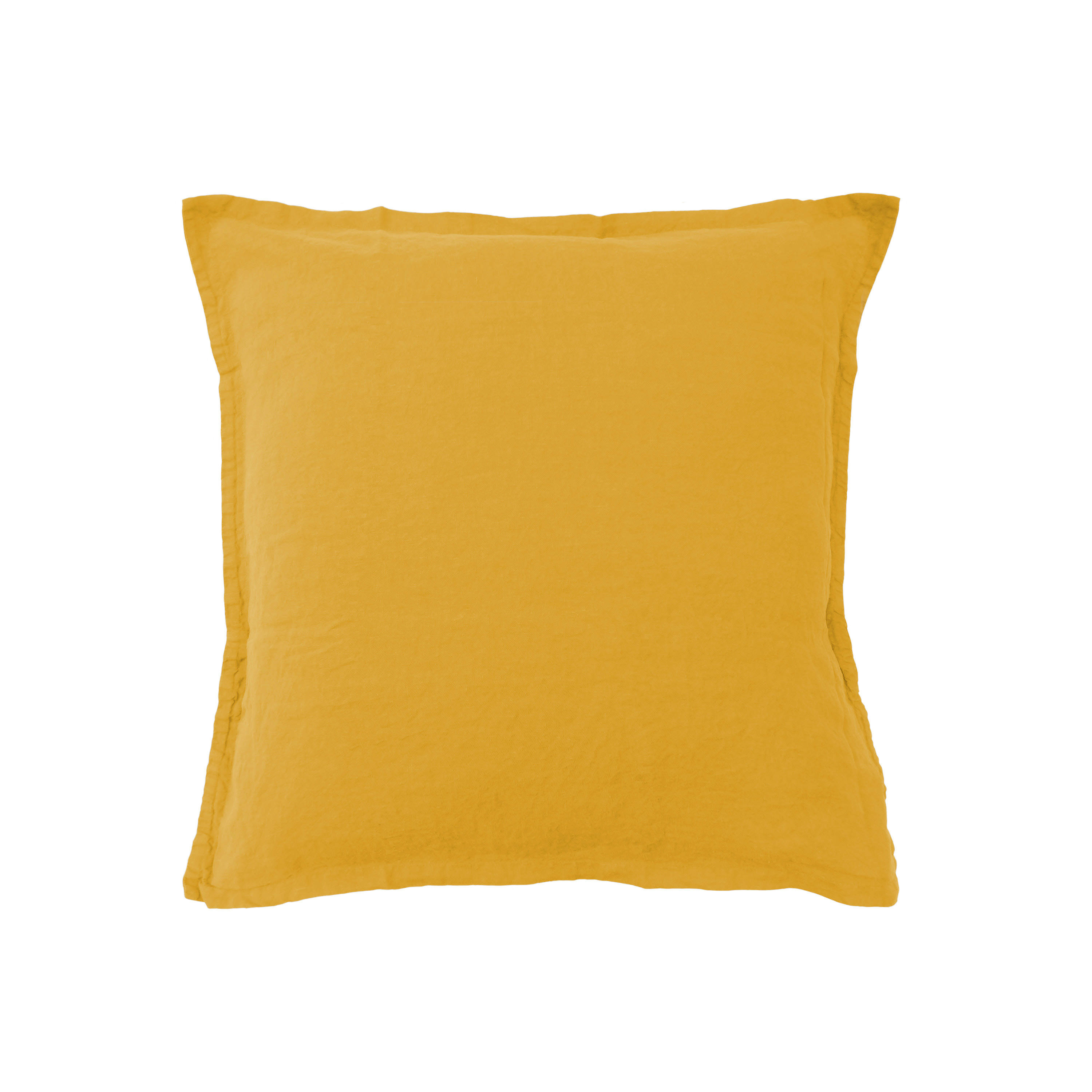 RÊVE DE LIN - Housse de coussin en lin lavé 40x40cm Curry