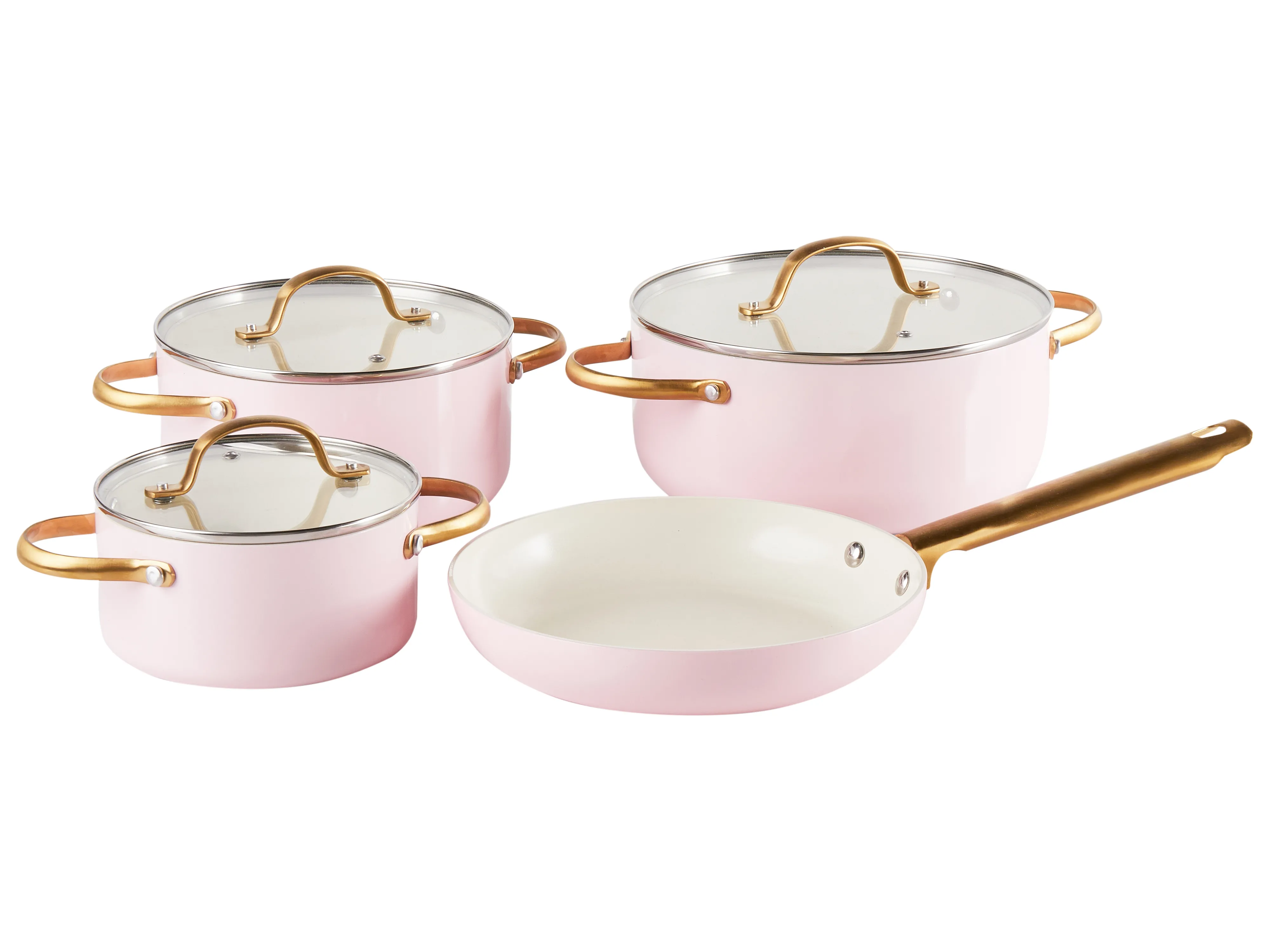 7 Piece Cookware Set ELITE PRO Pastel Pink