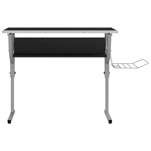 NNEVL Craft Desk Black and Grey 110x53x(58-87) cm Engineered Wood and Steel