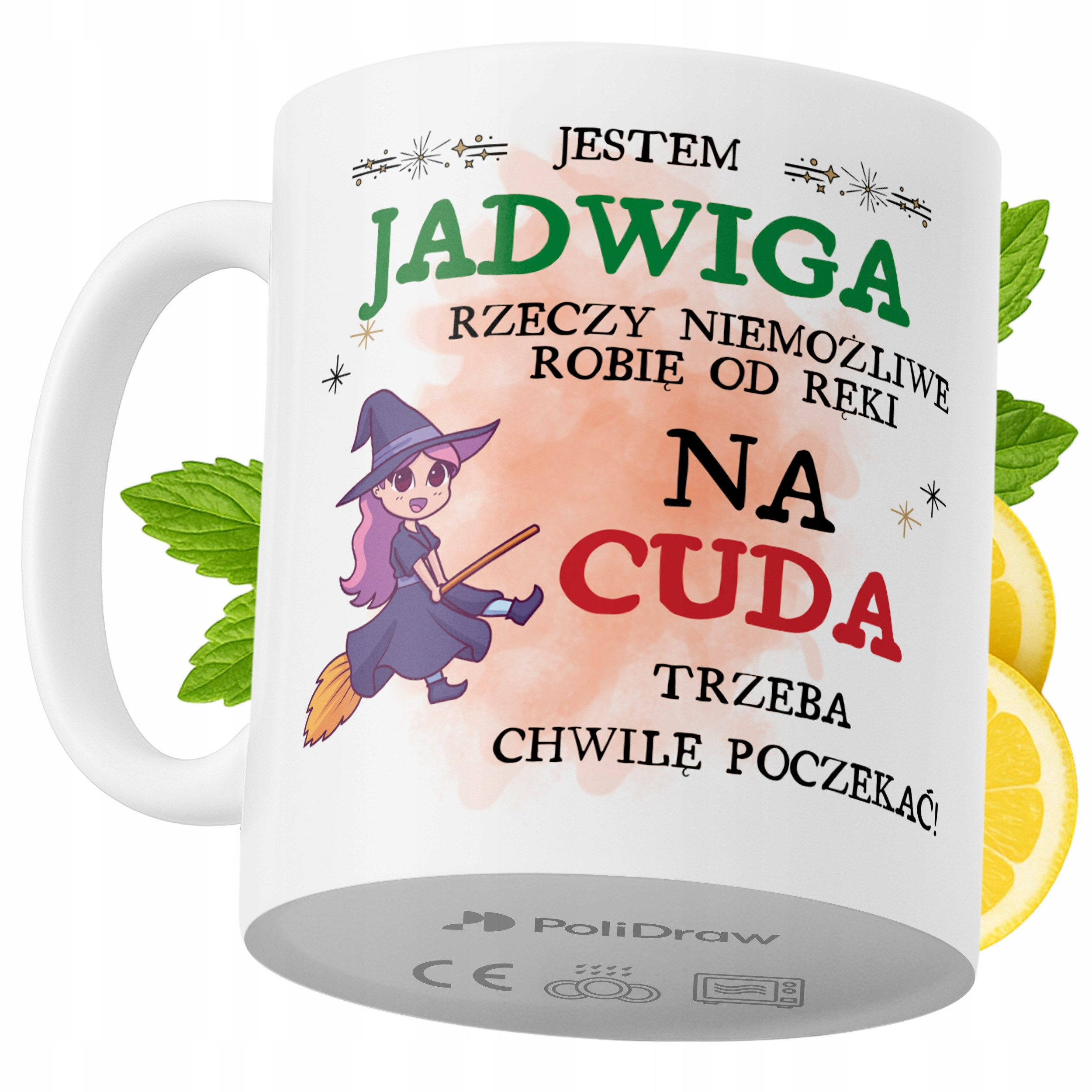 Kubek Dla Jadwigi na Prezent z Nadrukiem ze Zdjęciem 330 ml PoliDraw