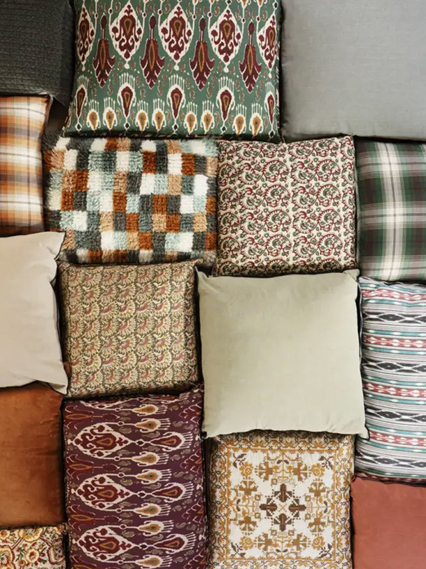 Coussin print 50x50 - mme stoltz kaki