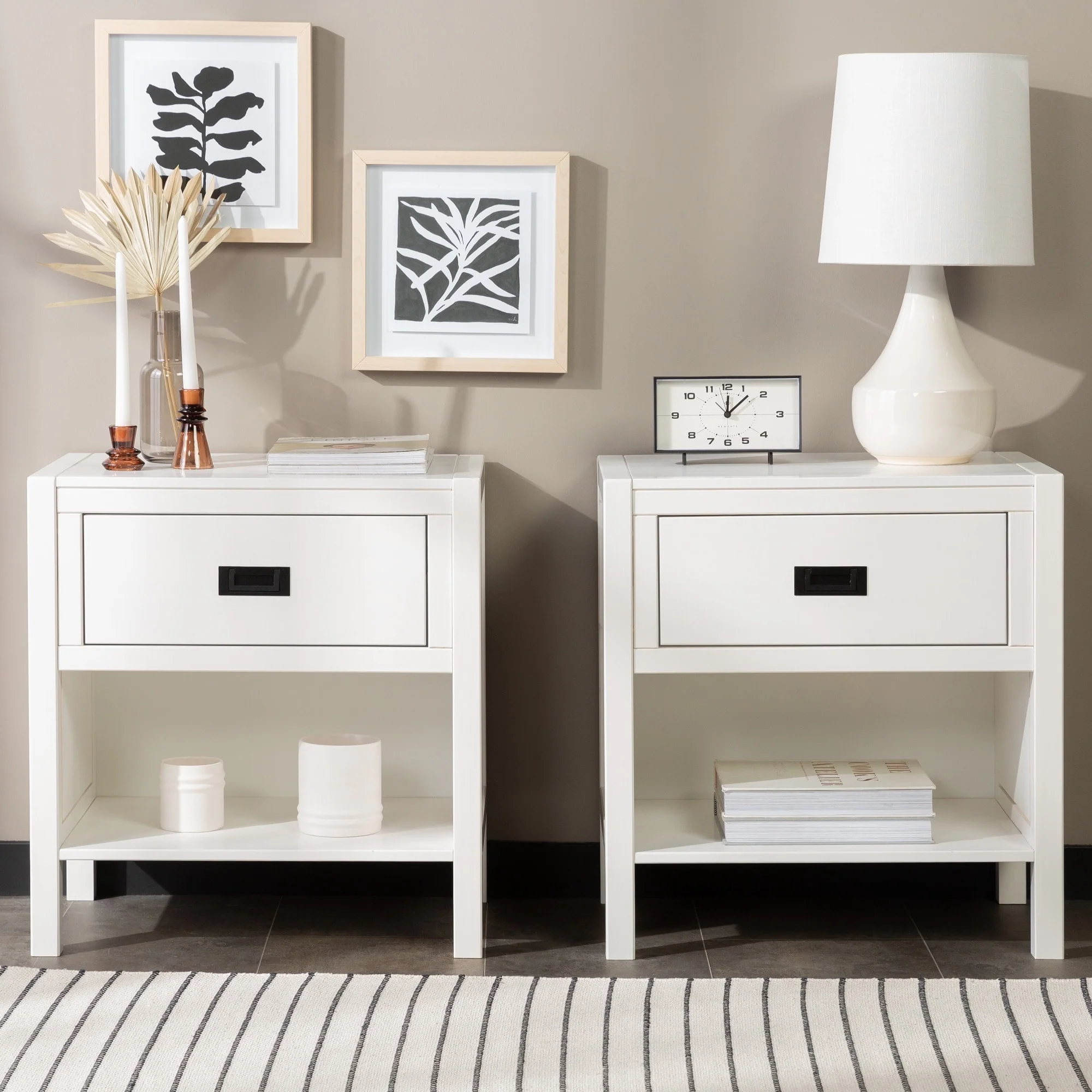 Middlebrook Solid Wood Modern 1-Drawer Nightstands, Set of 2