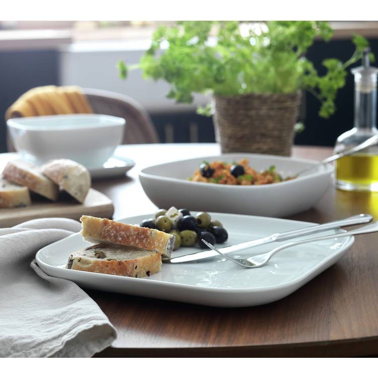 Habitat Riko Square 4 Piece Dinner Plates - White