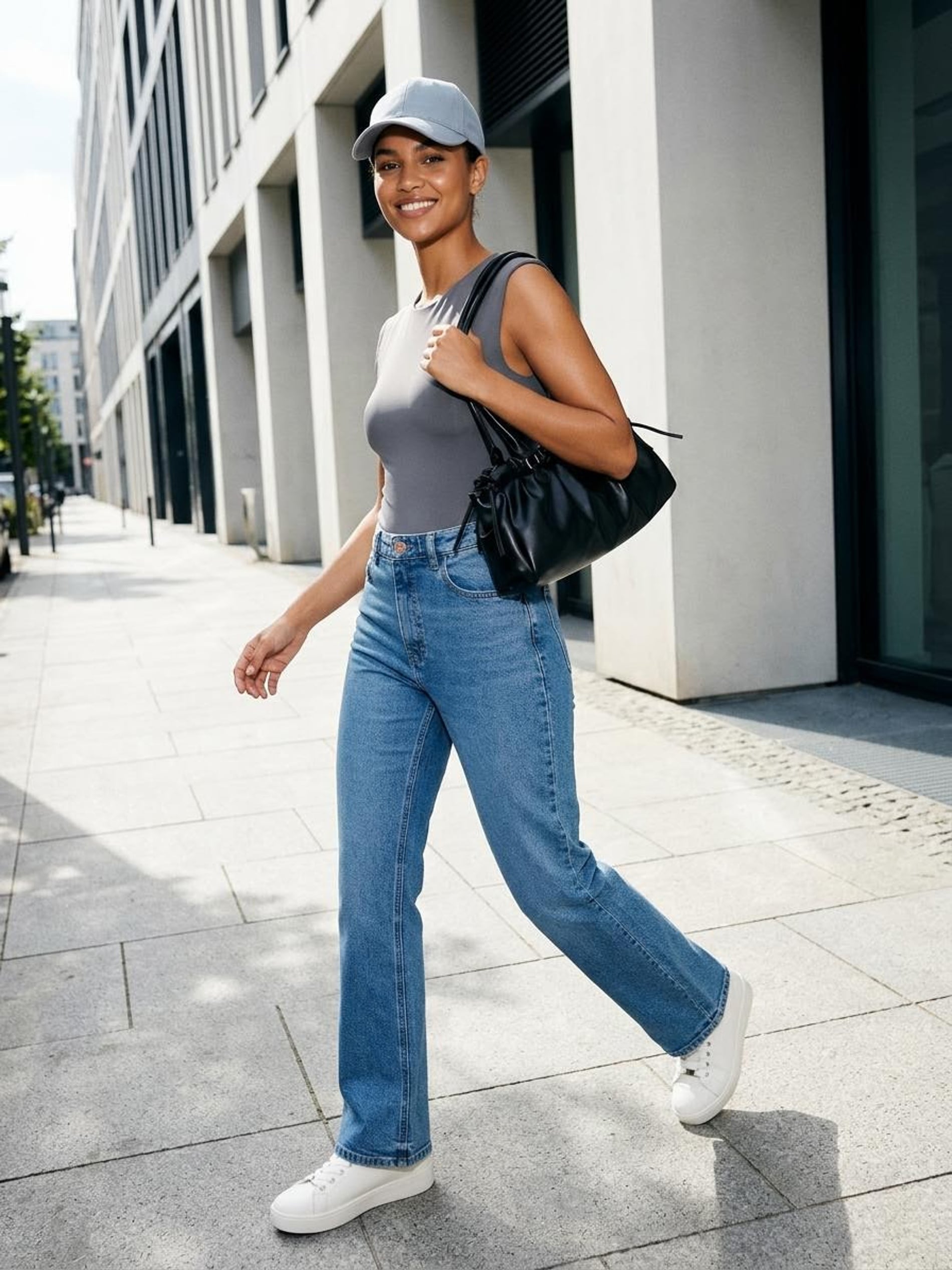 Jeansy flare mid waist