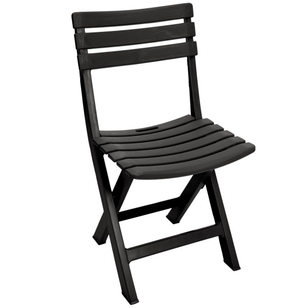 Składane krzesło ogrodowe antracytowe z polipropylenu PP 77 cm