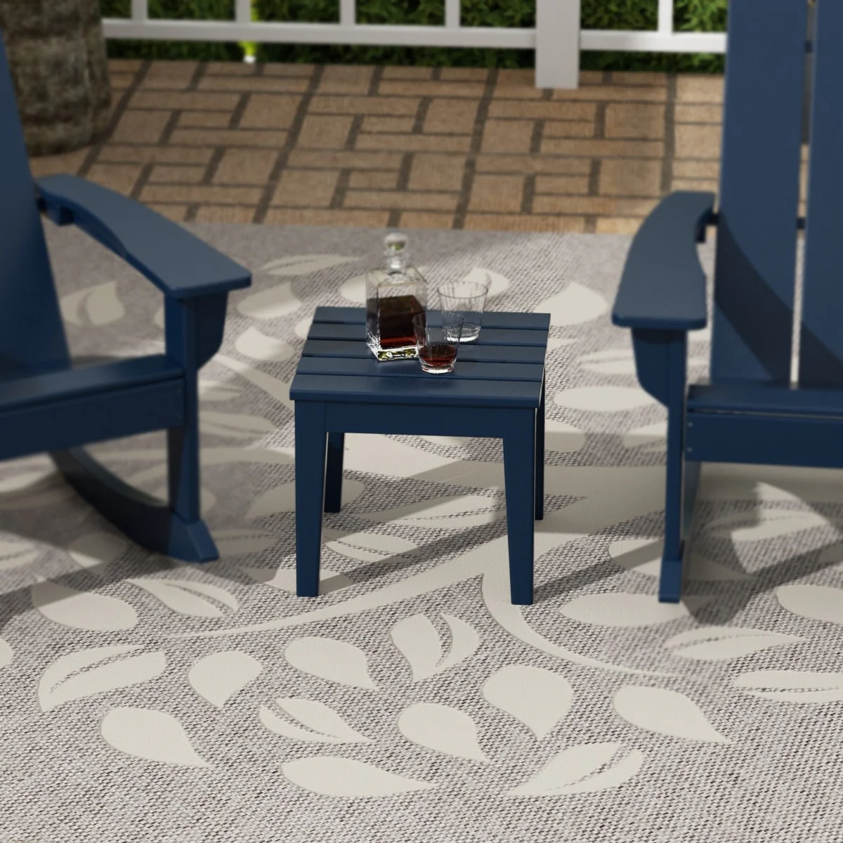 Polytrends Shoreside HDPE Eco-Friendly All Weather Square Modern 18 Side Table