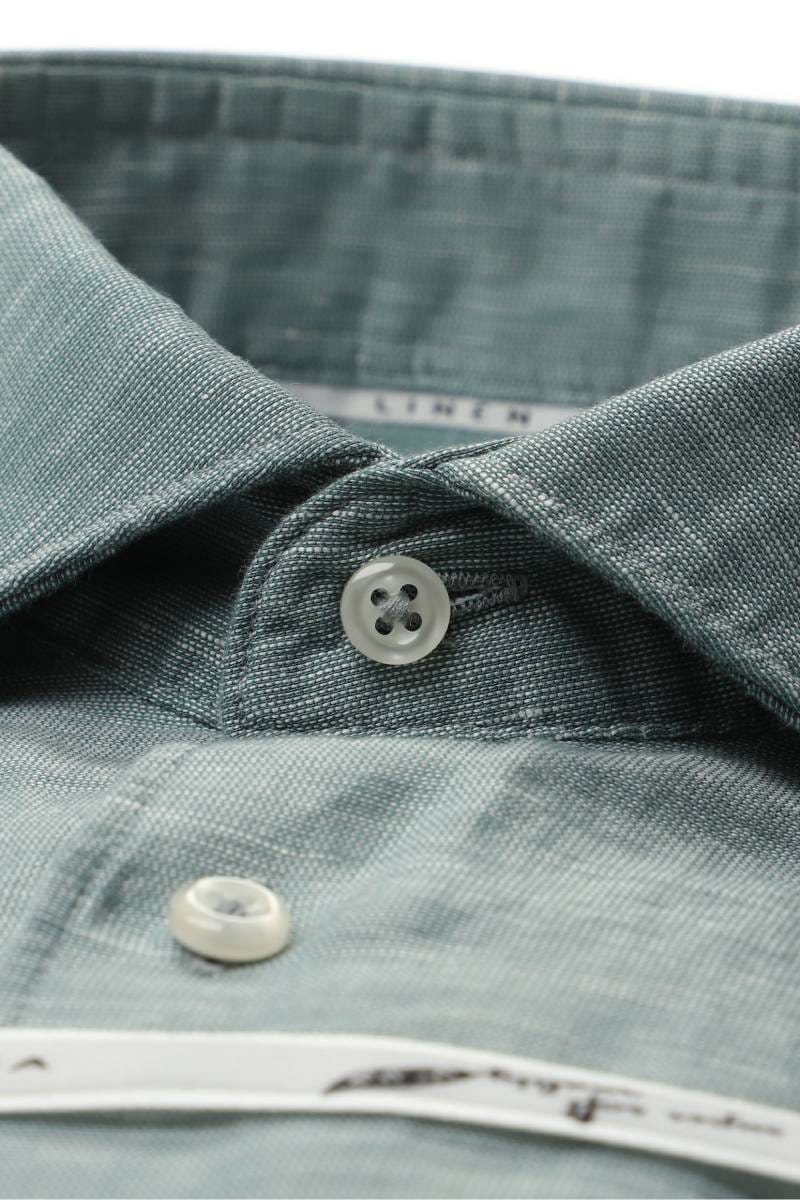 ETERNA 1863 Soft Tailoring Modern Fit Leinenhemd dunkelgrün, Einfarbig