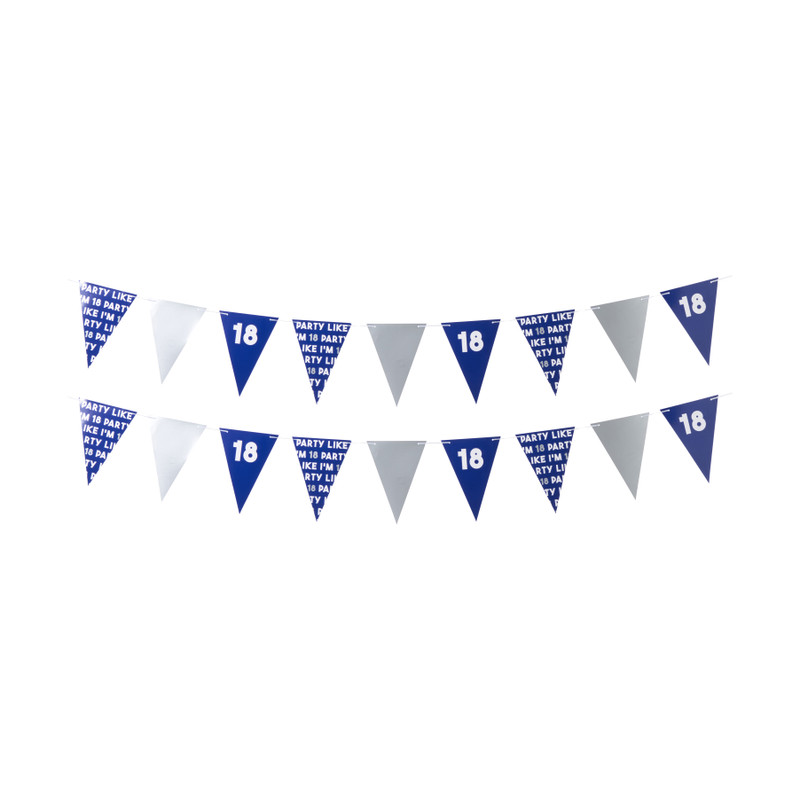 Vlaggenlijn 18 jaar - blauw - 10 meter