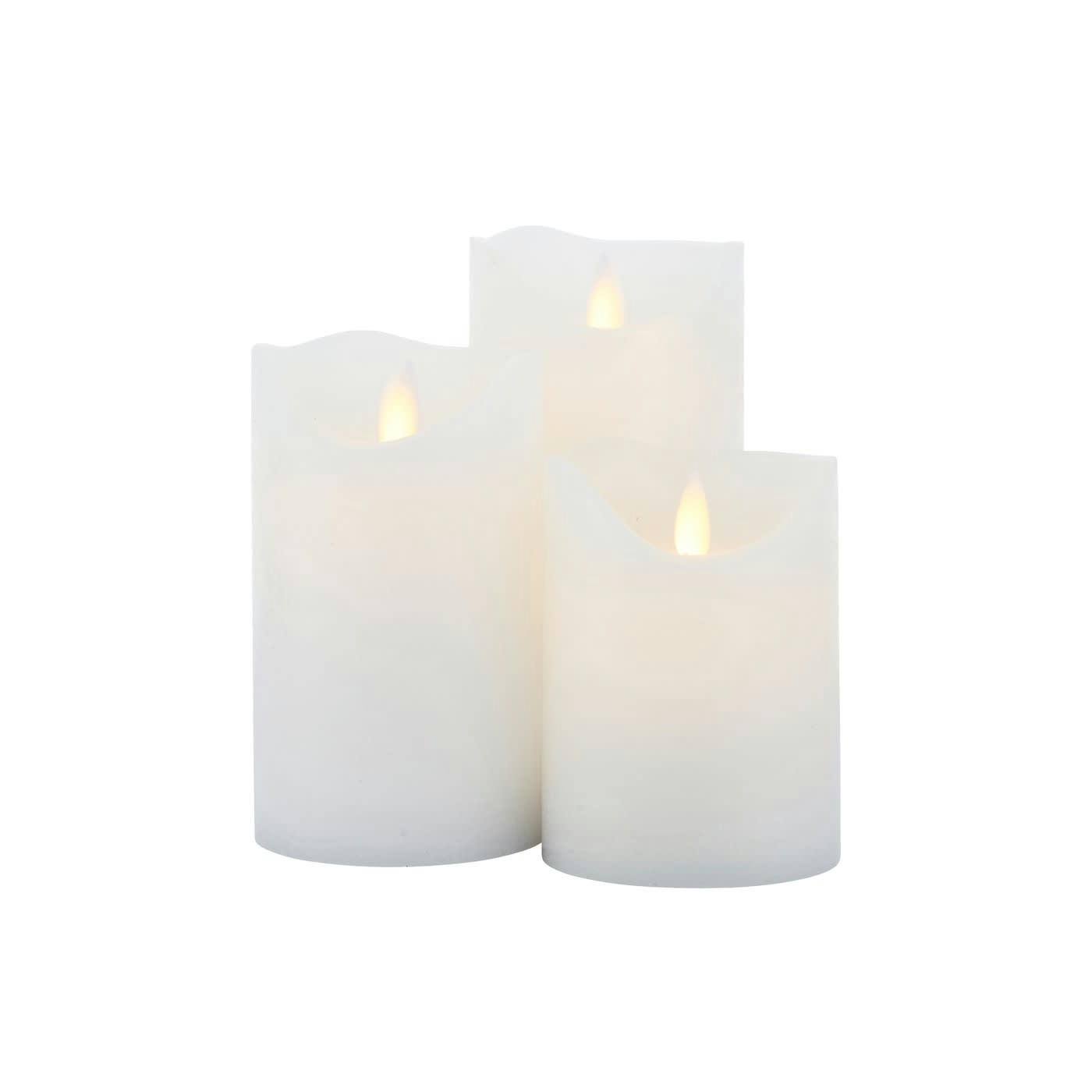 - Set de 3 Bougies LED Sille D 7cm à Piles