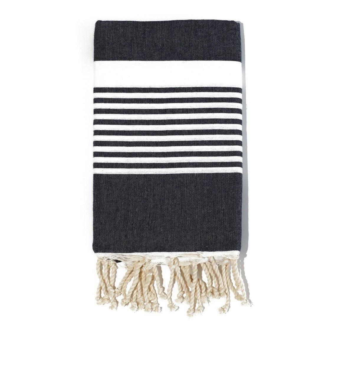 - Fouta en coton 100x200cm bleu ardoise