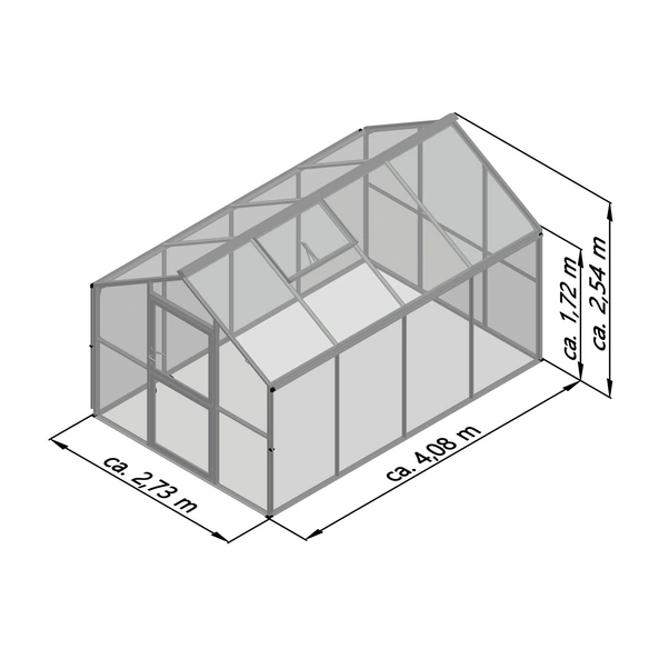 Gewächshaus »Novum«, 11,14 m², grau