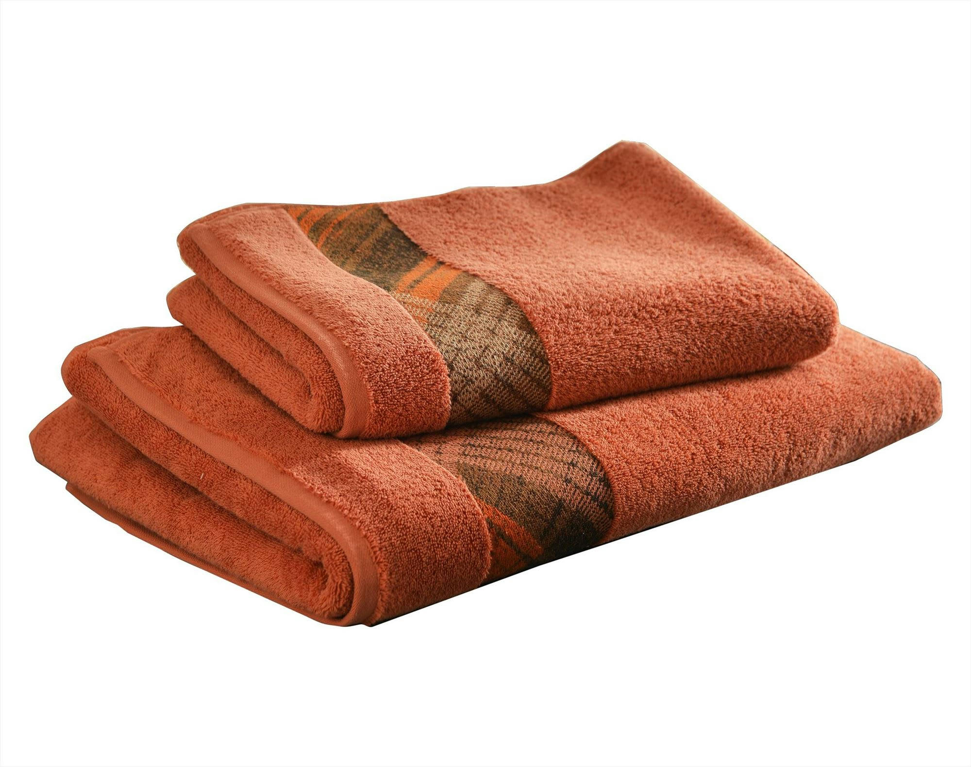 AUDRI - Serviette de toilette 50x100 rouge brique en coton 500 g/m²