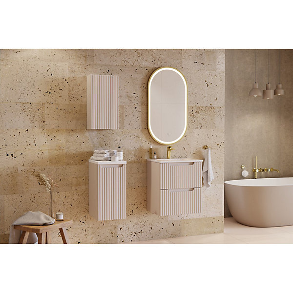 Meuble sous vasque VANO 50 cm2 tiroirsMarron congo matL50 x P39 x H57 cmMeuble suspendu