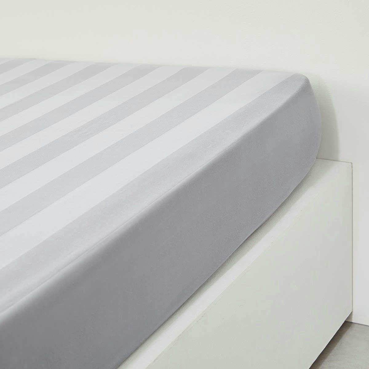 PRESTIGE - Drap housse en Coton Gris 140x200 cm