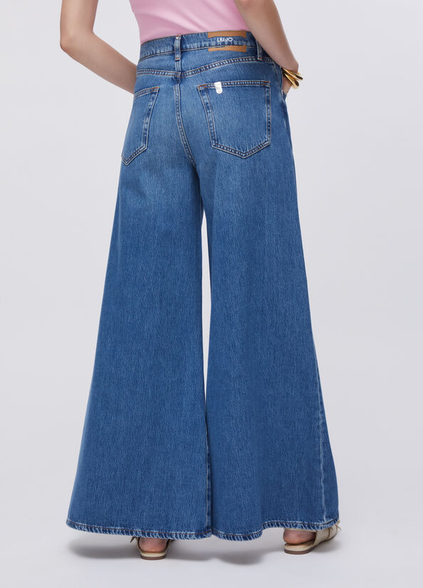 Jeans super flare a vita alta