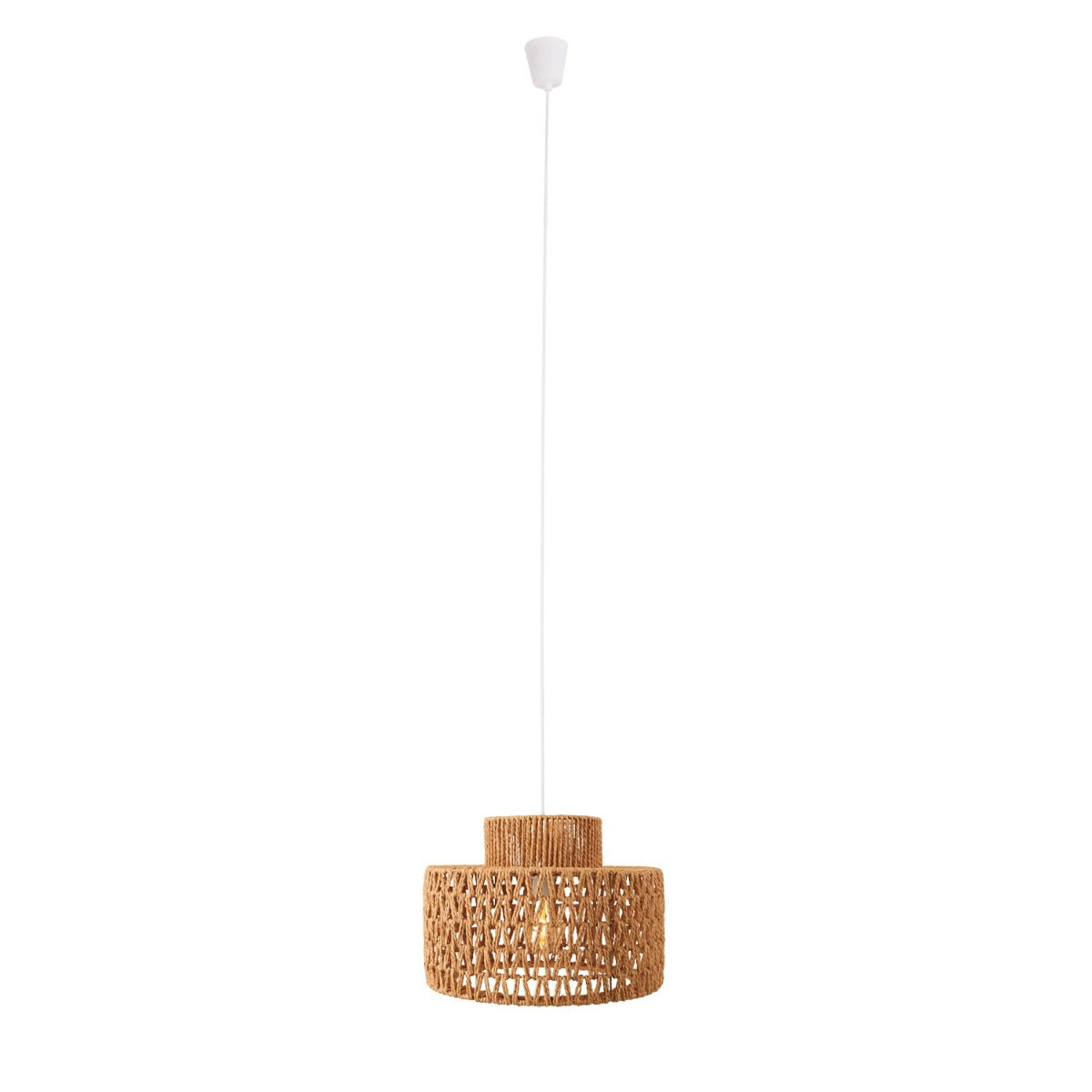 Lampa wisząca biała RAFFLE 1xE27x15W wym: 165x40x40 cm Maxlight