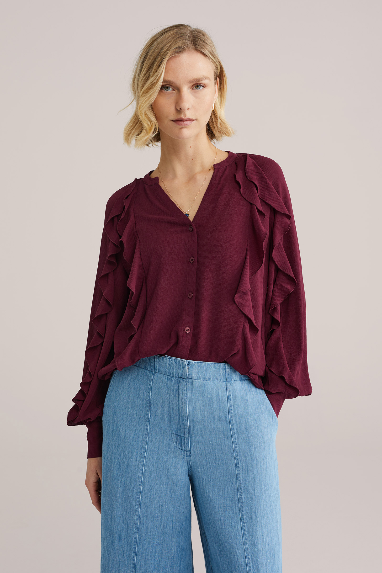 Dames blouse met volants