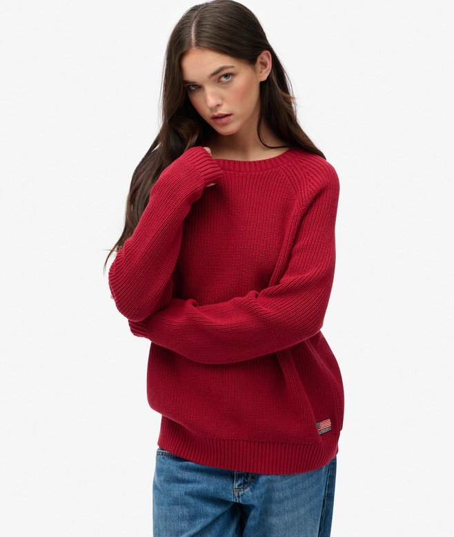 Relaxed Ribbed Knitted Jumper