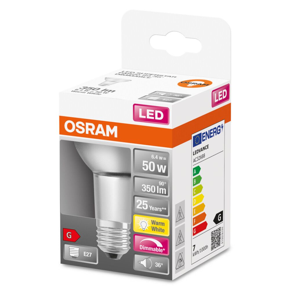 LYSPÆRE OSRAM LED PAR20 DIMBAR E27 6,4W