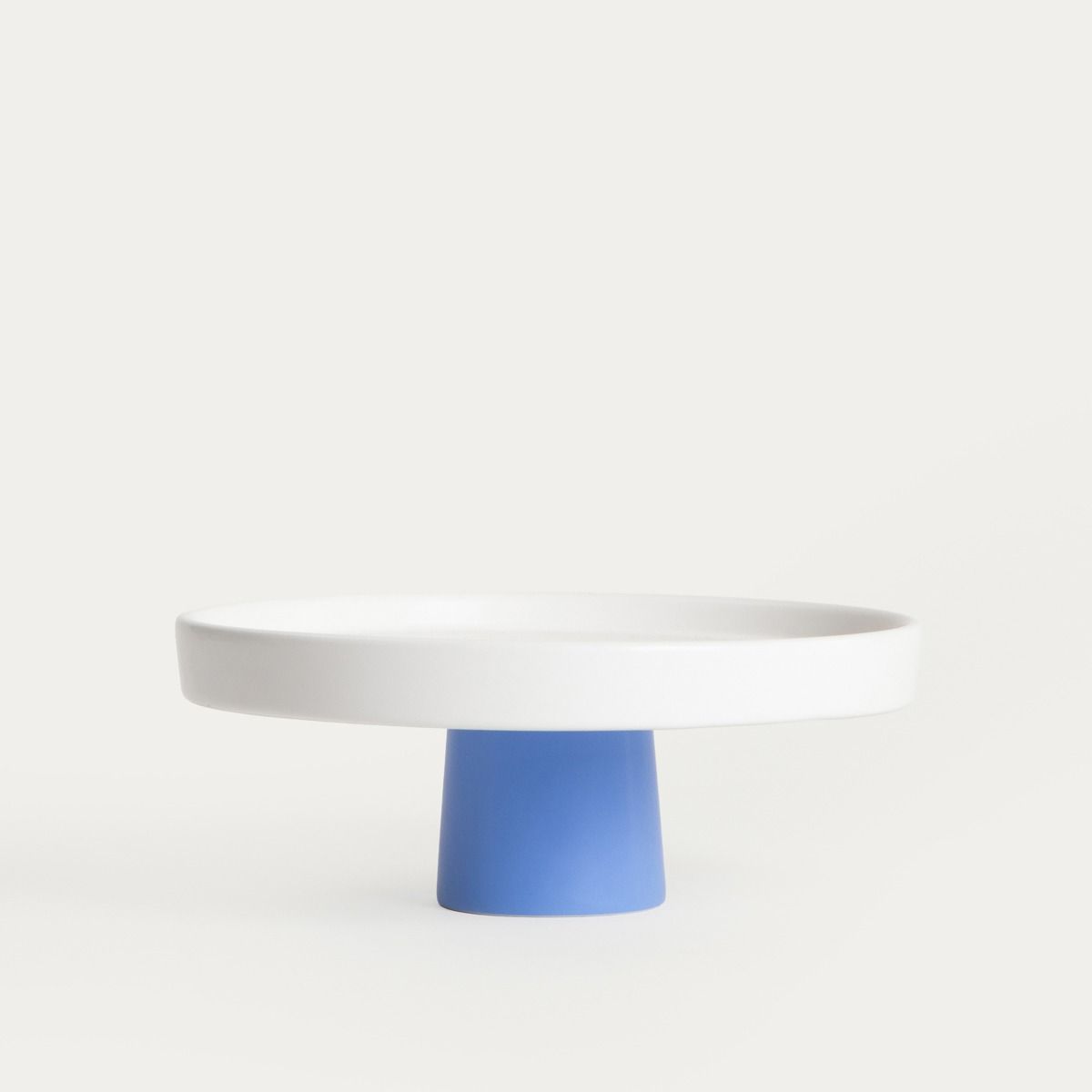 Patera AFFI biała z granatową nóżką 24x9 cm