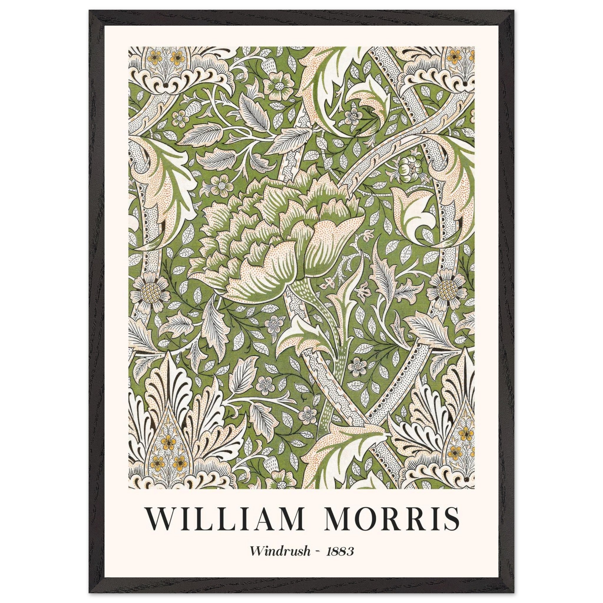 Artfulprints Poster met Lijst William Morris - Windrush 1883  - 50x70 cm - Groen