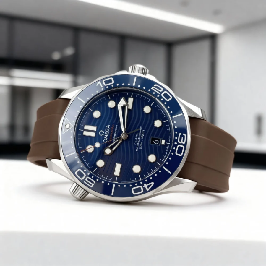Omega – Seamaster –  Rubber Strap – Brown