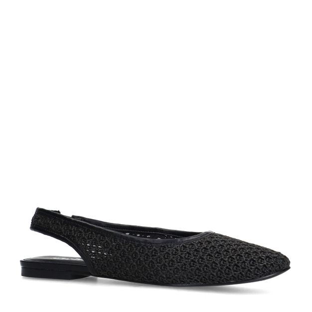 Zwarte fishnet slingbacks