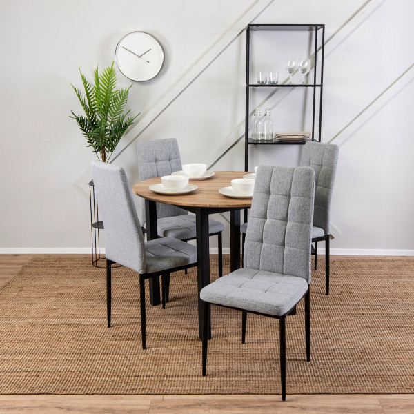 Zestaw 4x Krzesło Tapicerowane TEX SzareKuchenne Do Jadalni Salonu Loft