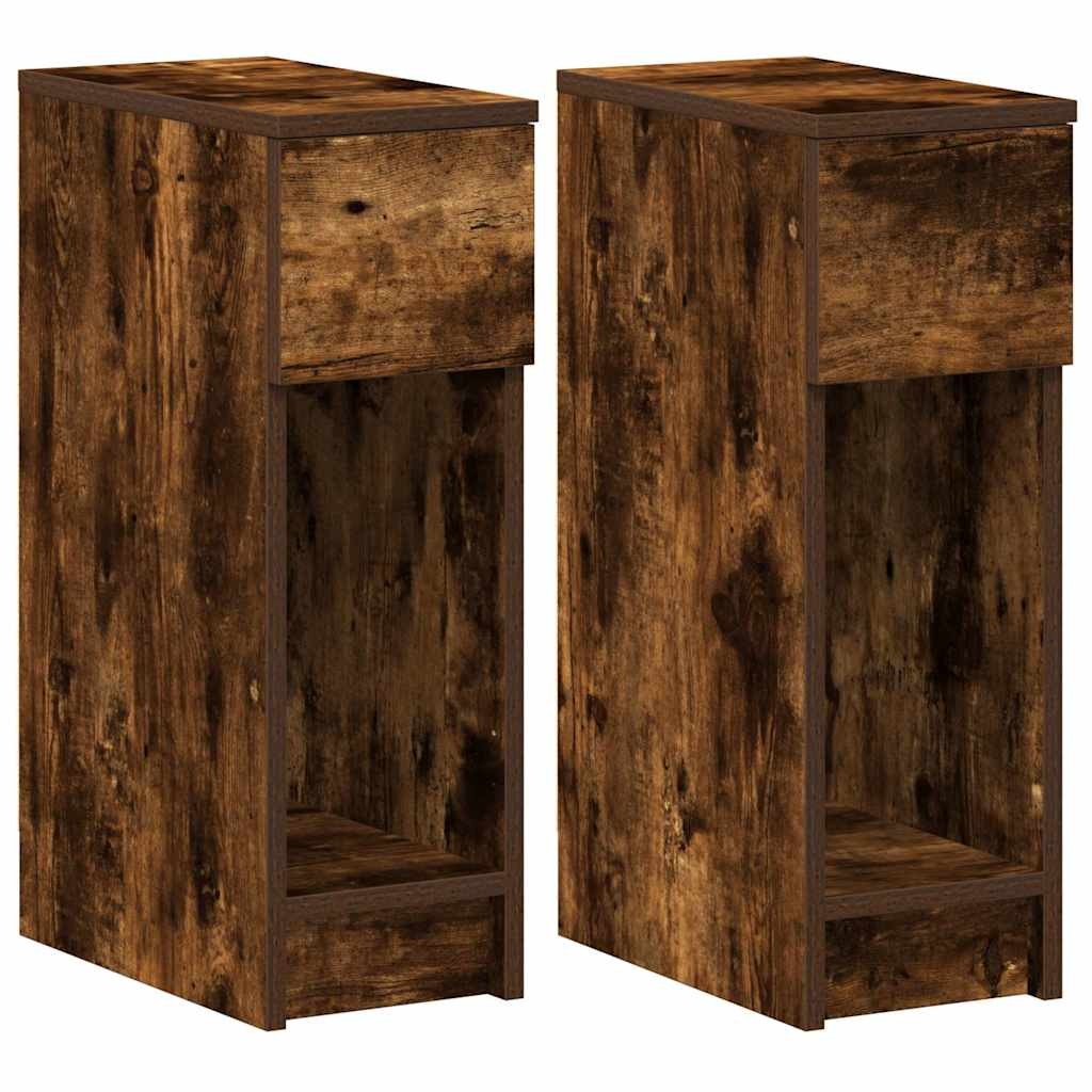 2x Szafka Nocna Brąz Komoda Stolik Półka Nocna Do Sypialni 20x36x60 cm