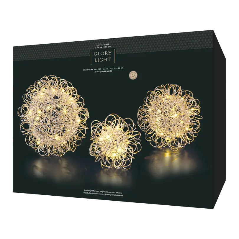 LED-Weihnachtsdeko 3er-Set Indoor Light