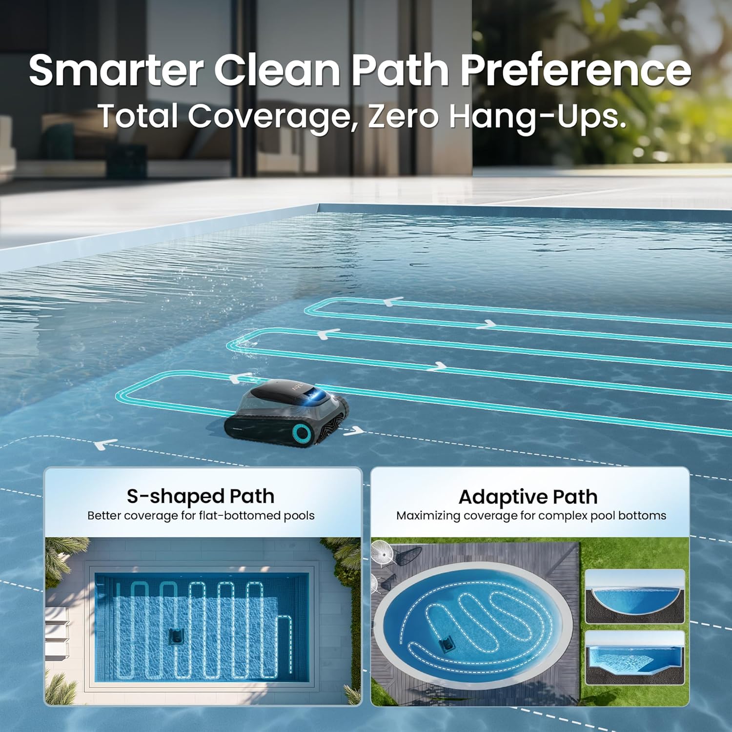 (2026 Upgrade) Aiper Scuba S1 Robotic Pool Cleaner  Wall & Waterline Cleaning  Double Filtration  Extended 180-Min Battery Life  Smart Navigation  App Support  OTA Upgrade