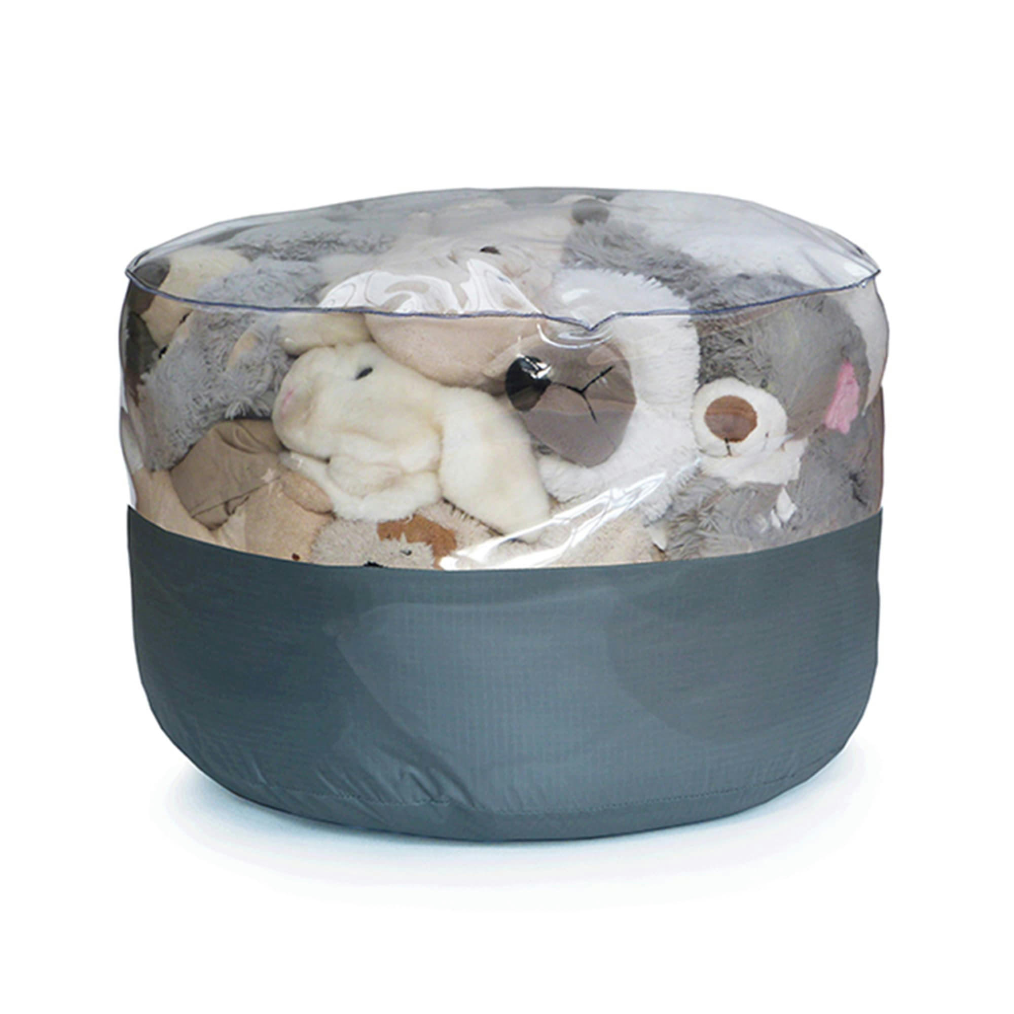 DÉKOROND - Pouf bicolore gris à remplir