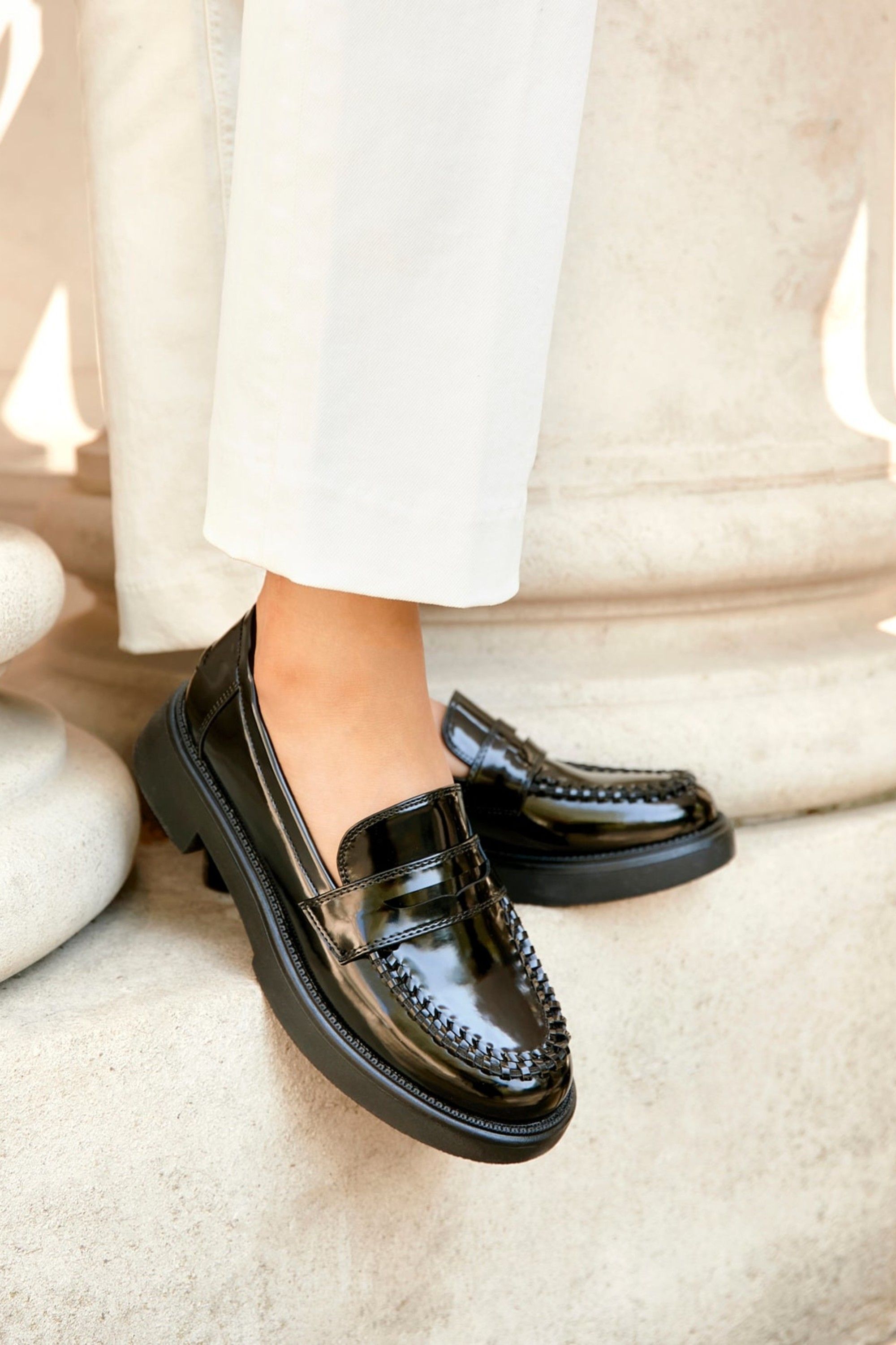 Linzi Direction Black Patent Loafers