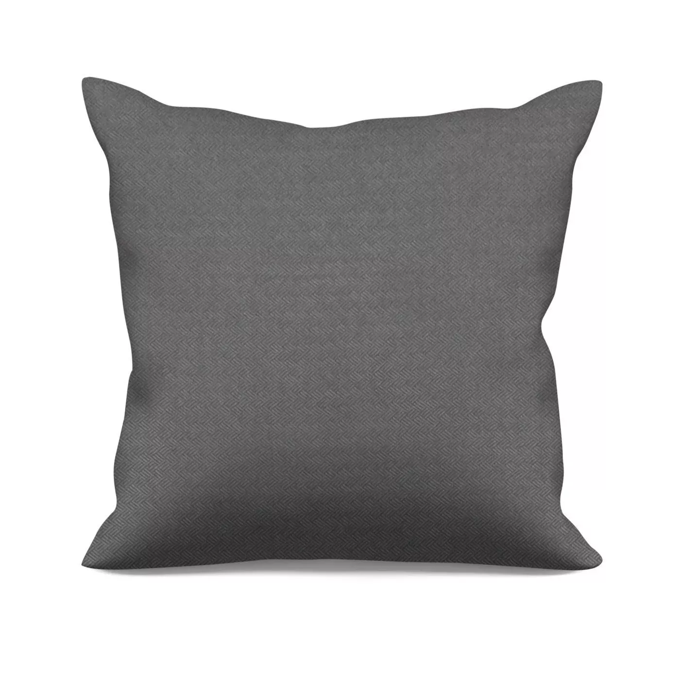Poszewka na wymiar grafitowa z miękkiej, matowej tkaniny w drobny geometryczny wzór
