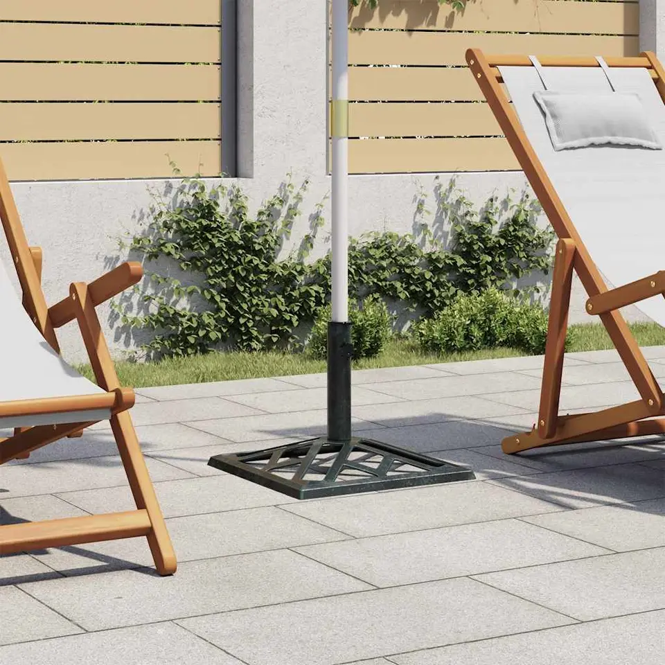 vidaXL - Parasolvoet - Groen - Gietijzer - 44 x 44 x 31 cm