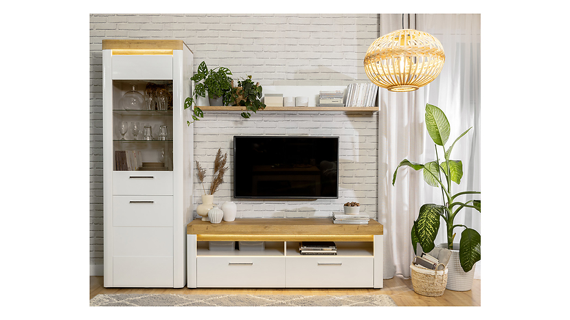 Witryna Horton 68 cm z 2 drzwiami biały połysk