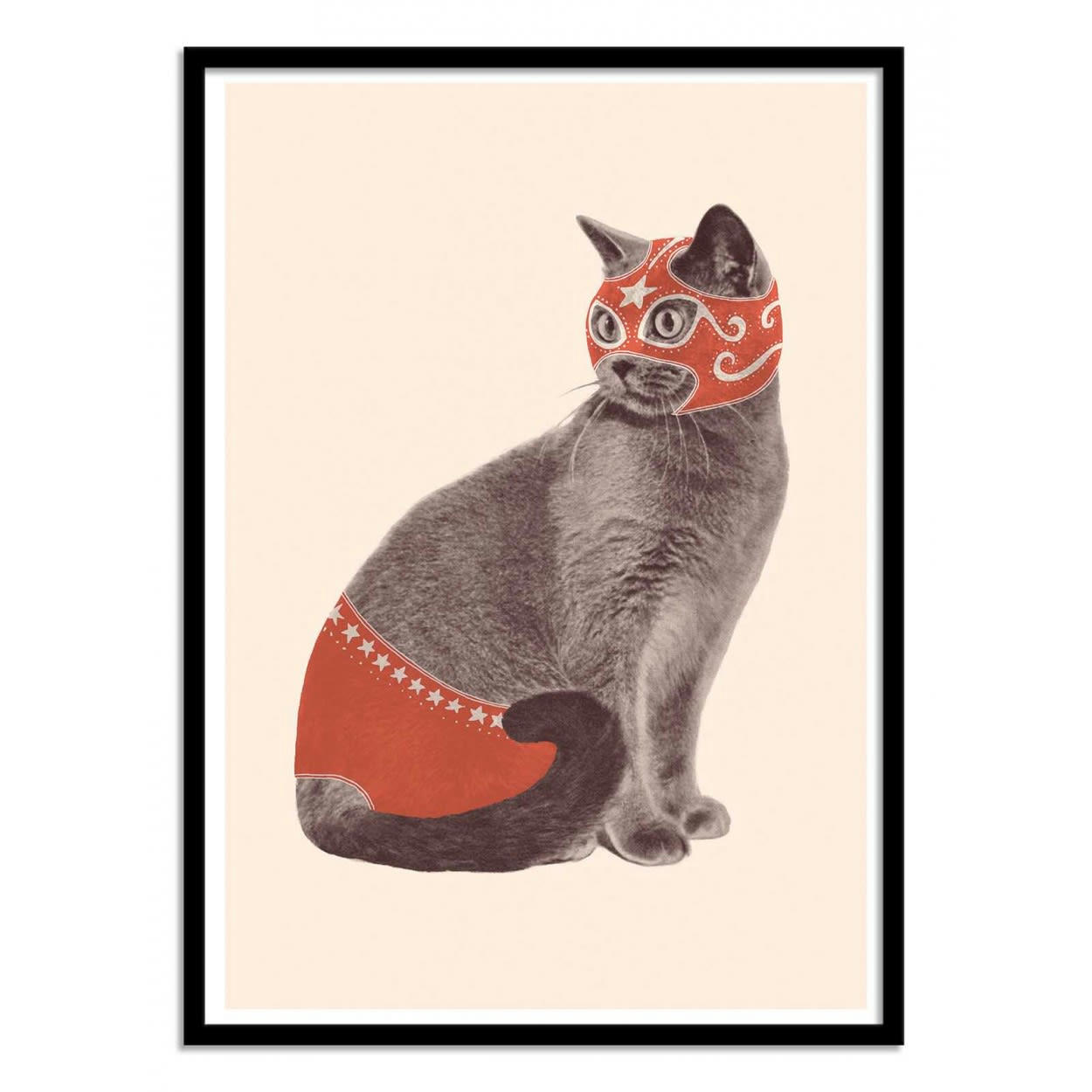 FLORENT BODART - CHAT CATCHEUR - Affiche d'art 30 x 40 cm