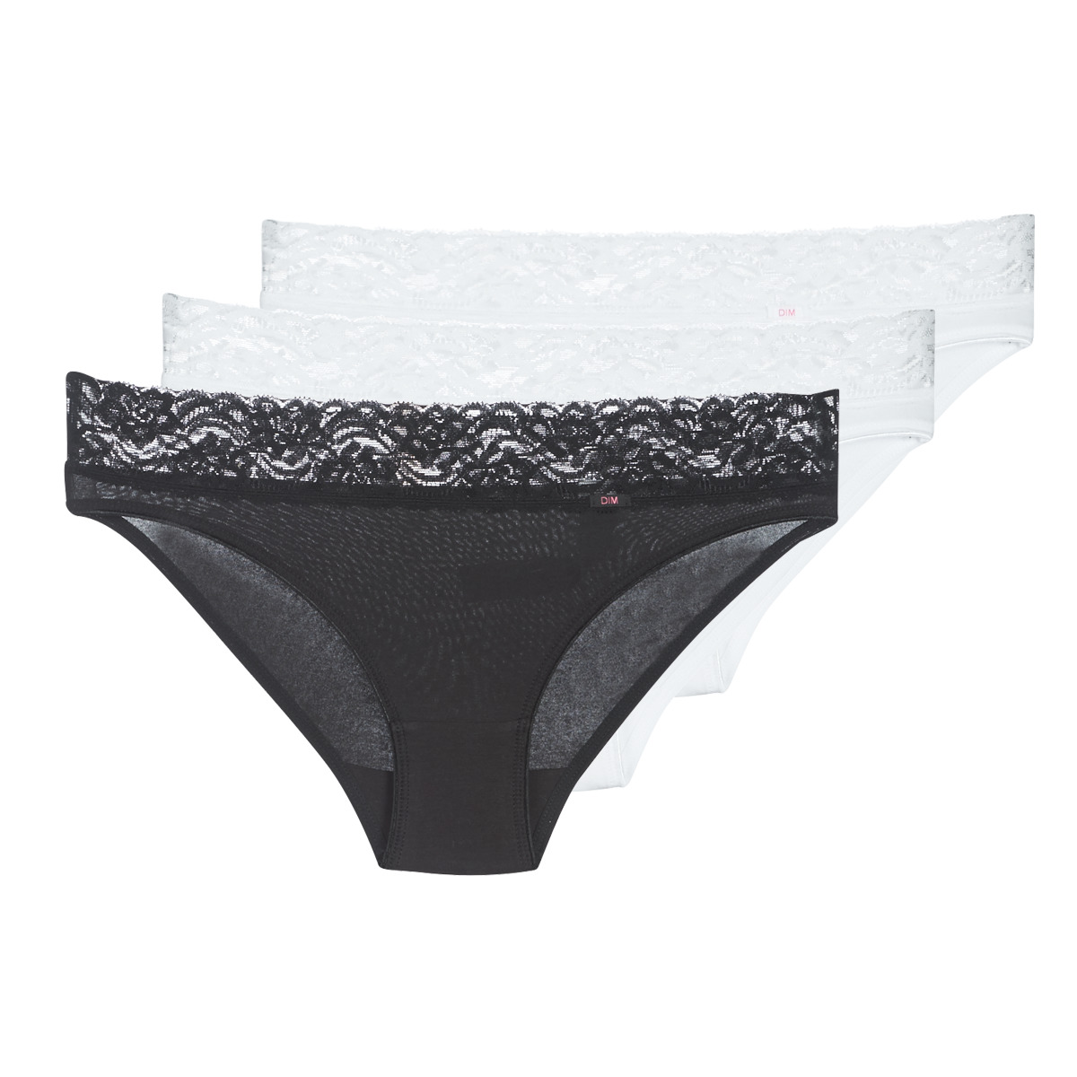 DIM - COTON FEMININE X3 - Black / White