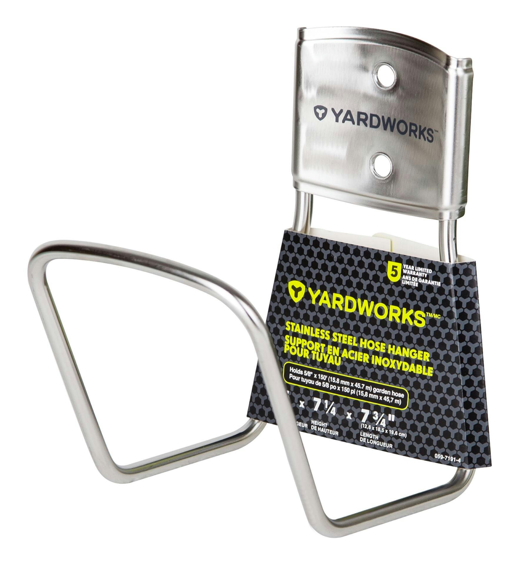 Yardworks Stainless Steel Garden Hose Hanger/Holder, 125-ft