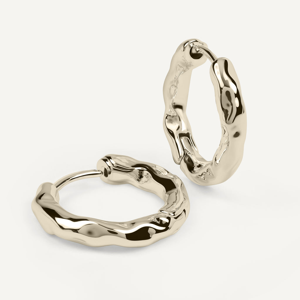 Hadley Lane - Gold Plated Hammer Hoop Earrings